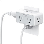 TESSAN Multi Plug Outlet Extender, Surge Protector 4 Outlet Splitter with 4 USB Ports (2 USB C), 3 Side Multiple Wall Plug Expander for Home Office Kitchen Dorm Room Essentials