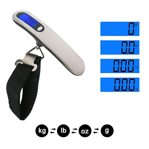 Luggage Scale, 50kg/110lb Portable Mini Suitcase Scale Household Digital Display Scale Applied Aircraft Luggage Outdoor Scale Weighing Balance