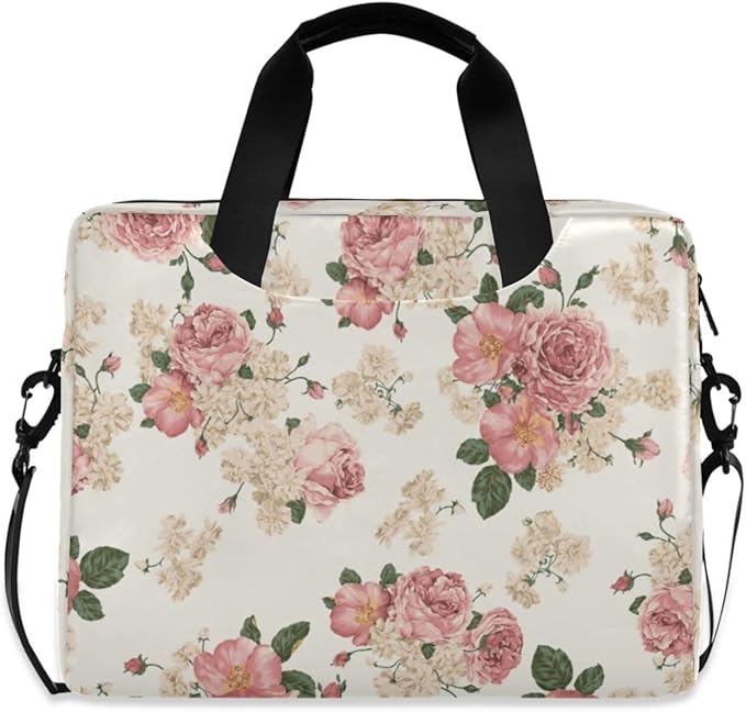 Beautiful Roses Vintage Floral Laptop Case, 15.6 inch Laptop Bag, Waterproof Laptop Sleeve, Protective Briefcase for Women Men