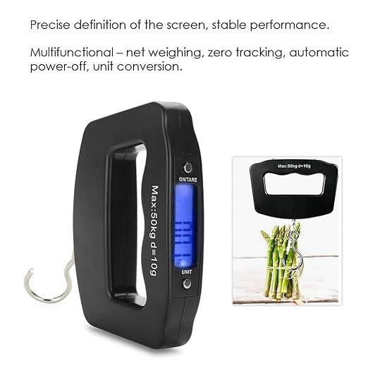 Portable Portable Travel Luggage Electronic Scale, Digital LCD Hanging Suitcase Weighing Scale 110 pounds/50 kilograms, Fishing, Luggage, Gifts (Luggage Strap)