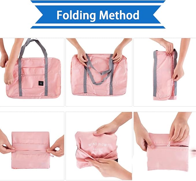 Foldable Travel Duffel Bag Tote Carry on Luggage Bag Spirit Airlines Personal item Sports Gym Bag Water Resistant Weekender Overnight Bags for Women and Men (Green)