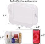 Tbestmax 10 Pcs Clear Cosmetic Bags Small Makeup Bags Portable Waterproof Travel Toiletry Bags Organizer White, 7.5"x 4.8"x 2.3"