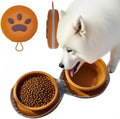 Bear Paw Foldable Pet Bowl, Dual Bowl Design for Food and Water,6.1in，Pink,Orange and Beige (Orange)