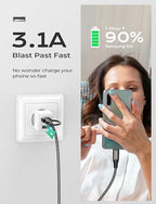 AINOPE USB C to USB C Cable, 10 FT USB C Cable Fast Charging with USB to USB C Adapter, 60W USB to USBC Cable for iPhone 17 Pro Max Air Type C Cable for iPhone 16/15/14/13/12, Black