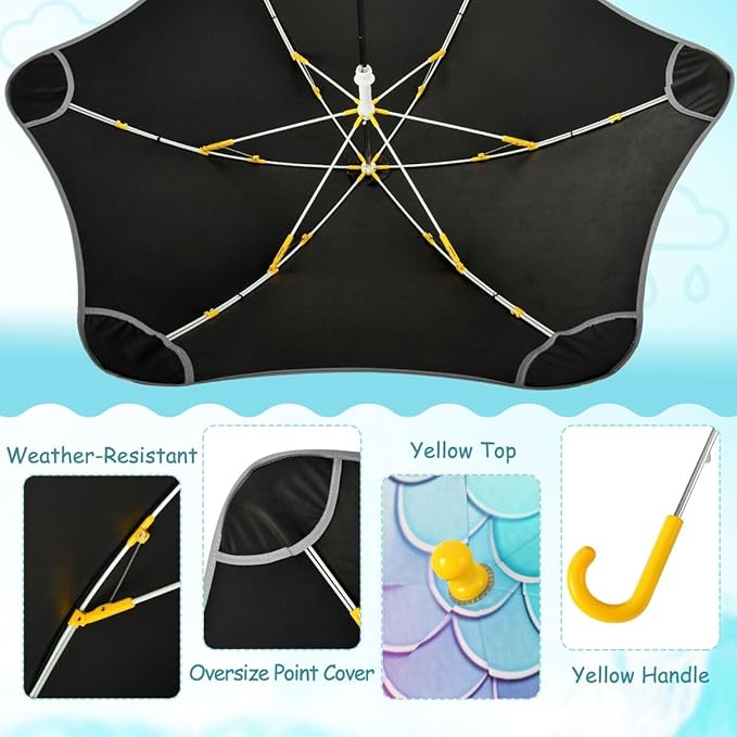 ALAZA Kids Umbrella Stick Umbrellas Cute Umbrella for Boys Girls Toddler UV/Sun Rain Windproof