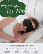 Sivio Weighted Eye Mask for Women & Men, Heatable and Freezable Weighted Eye Pillow with Silica Beads & Adjustable Strap, Soft Breathable Cotton Eye Cover for Sleeping Faster and Better, Black
