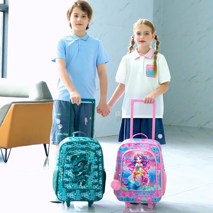 WZLVO Kids Luggage for Boys and Girls, Cute Dinosaur Unicorn Rolling Wheels Suitcase for Toddler Children