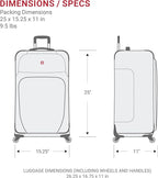 SWISSGEAR Sion Softside Expandable Spinner Luggage Durable Lightweight Travel Suitcase, Black, Checked-Medium 25-Inch