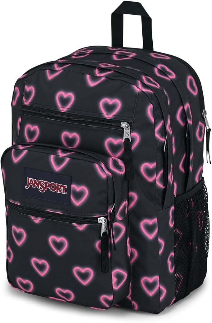 JanSport Laptop Backpack - Computer Bag with 2 Compartments, Ergonomic Shoulder Straps, 15” Laptop Sleeve, Haul Handle - Happy Hearts Black