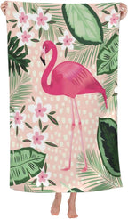 COMFAR Flamingo Microfiber Beach Towel for Women/Adults, Cute Personalized Beach Towels Bulk, Big Extra Large Beach Towels Oversized Clearance, Quick Dry Sand Free Pool Towel 30"x 60"