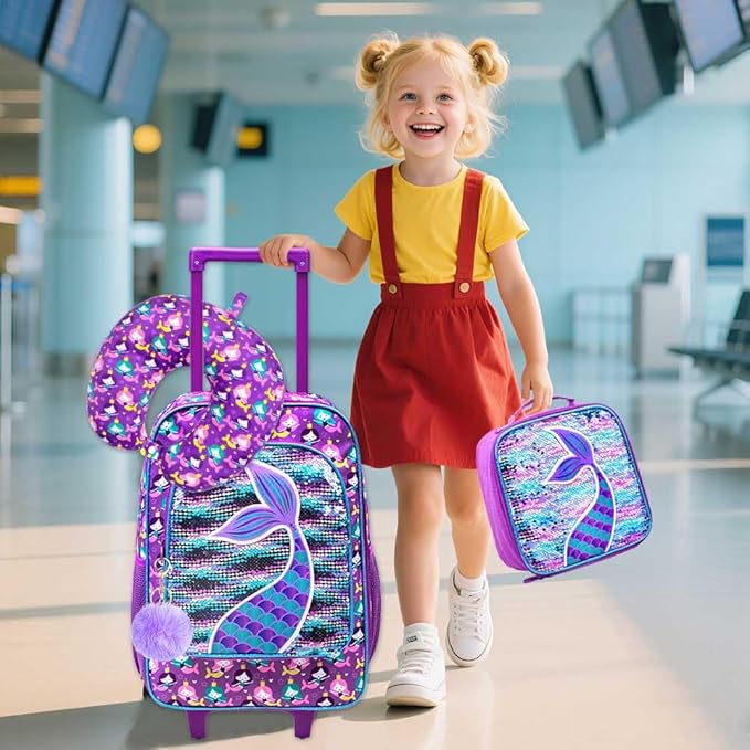 Kids Suitcase with Wheels for Girls and Boys, Rolling Carry on Luggage for Toddler Children