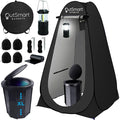 Outsmart Gadgets Outdoor Portable Toilet Set for Adults with Camping Night Lantern, Folding XL Toilet, Pop Up Privacy Tent and Carry Bags, Multipurpose Potty, Washable and Foldable for RV Travel