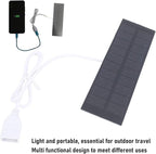 1W Portable Solar Panel, 5V USB Compact Solar Charger for Small Electronics Monocrystalline Silicon Mini Solar Panel Module for Camping Hiking Outdoor Adventures