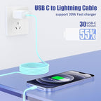 4Pack USB C to Lightning Cable 6FT, Fast Charging Cord for iPhone 14, Replacement for Apple Original Charger Cable for iPhone 14 13 12 11 Pro 11 XS MAX XR 8 7 6s Plus-Light Green