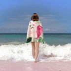 COMFAR Flamingo Microfiber Beach Towel for Women/Adults, Cute Personalized Beach Towels Bulk, Big Extra Large Beach Towels Oversized Clearance, Quick Dry Sand Free Pool Towel 30"x 60"