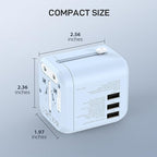 EPICKA 35W Universal Travel Adapter with 2 AC Outlet, European Travel Plug Adapter with PD Fast Charging, 6-Port (2 AC/2 USB-C/3 USB-A) International Power Adapter - Travel Essentials (TA-205, Blue)