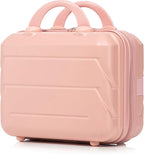 20 Inch Carry on Luggage with 14 Inch Cosmetic Case, 2 Pcs Hardshell Lightweight Durable Spinner Suitcase Set for Travel, Women, Men, TSA Lock, ABS, 20+14 Inch, Pink