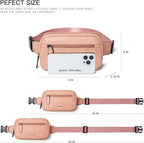 LATMAP 2L Fanny Packs Everywhere Belt Bag Small Fashion Crossbody Waist Pack Faux Leather Waterproof Sling Chest Bag For Women Trendy Pink