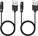 2-Pack Universal Magnetic Charger Cable for Smart Watch, 4-Pin 7.62mm Pin-Pitch Fast Charging Replacement Cord for Smartwatch, Fitness Tracker, Bone Conduction Headphones, Smart Glasses Accessories