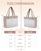 Wandering Nature Puffer Tote Bag with Cup Holder & Laptop Compartment & Trolley Sleeve for Travel, Work, Nurse, Women