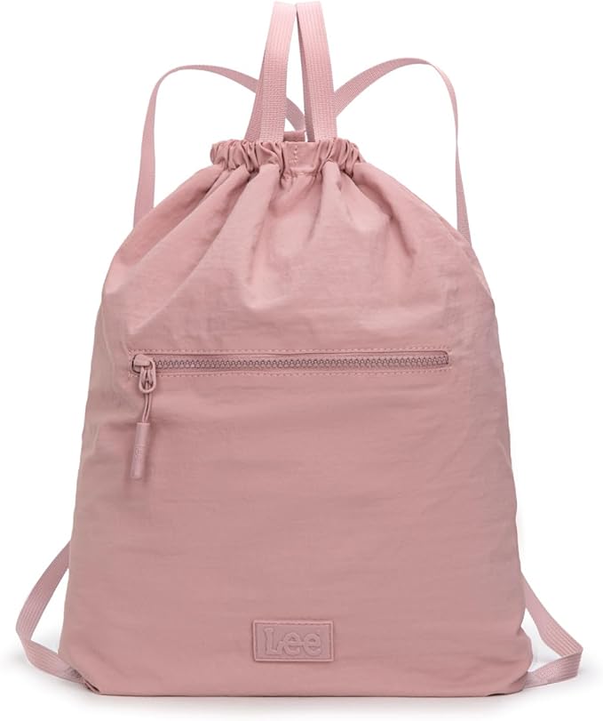 Lee Drawstring Backpack Bag Lightweight Small Gym Swim Beach Bag Water Resistant Sports Sackpack for Men Women, LEE48-002DPK