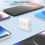 USB C Charger Block，2-Pack 40W Type C Chagrer Fast Charging with 4FT&6FT Fast Charging Cable Compatible with i Phone 17/17 Plus/17 Pro/17 Pro Max/16/16 Plus/16 Pro/16 Pro Max/15/15 Pro Max