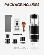 Portable Coffee Maker for Travel & Camping, Travel Lightweight Coffee Machines, Manually Operated, Compatible Ground Coffee & NS Capsule (Black)