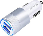 Fast Car Charger, Quick Charging 5.4A/30W Phone USB Car Charger Adapter Rapid Plug 2 Port Cigarette Lighter Charger Flush Compatible Samsung Galaxy S23 S22 S21 S20 Ultra S10e S10 S9 S8 Note, iPhone