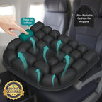 Inflatable Travel Seat Cushion for Airplane - Portable Air Cushion for Long Flights, Tailbone Pain Relief - Ergonomic Support for, Office Chair, Car, Wheelchair, Stadium