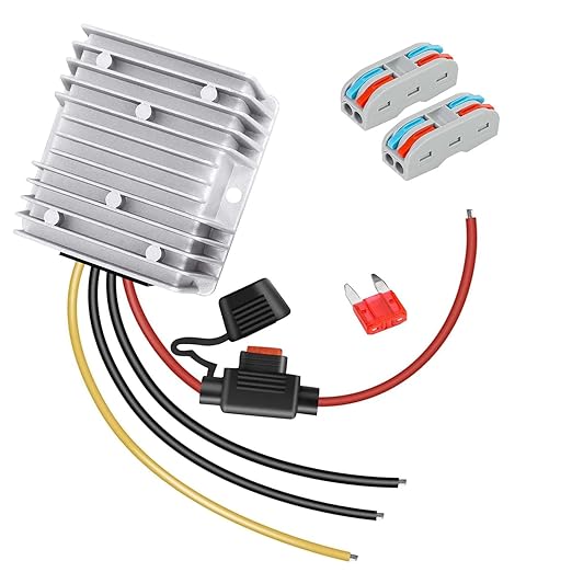 LeMotech DC 48v to 12v Converter 10A 120W Step Down Converter Voltage Reducer IP68 Waterproof Transformer for Golf Cart Truck Boat Vehicle