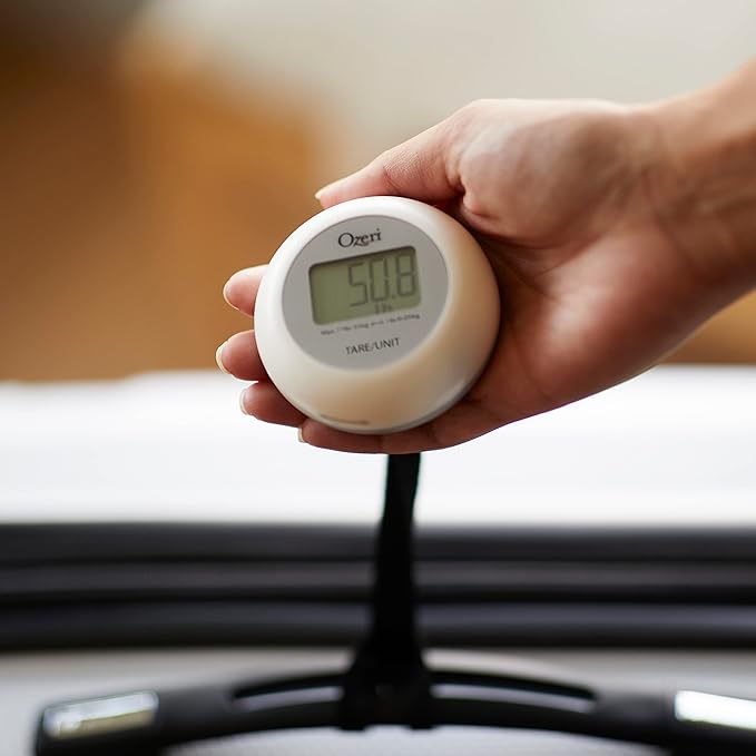 Ozeri Twist-and-Go Kinetic Kitchen and Luggage Scale, Battery-Free