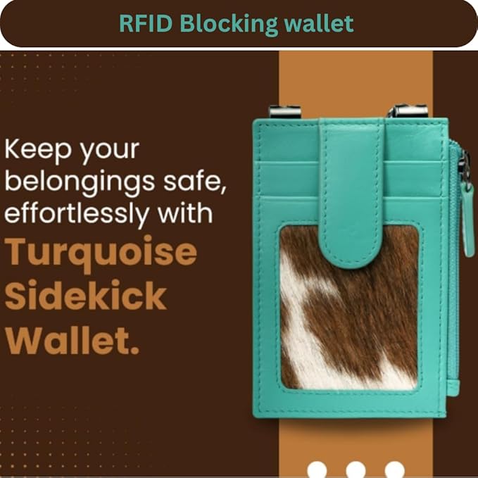 RFID Blocking Boot Wallet with Security Chain & Zipper Lock – Genuine Leather Wallets for Men, Travel Wallets Women, Minimalist Leather Card Holder