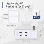 SYCON 4 Outlet Wall Adapter with A Power Switch and Night Light, 2-Prong Extender Adapter Plug with 4 Electrical Outlets for Travel Home Hotel Office-White 1 Pack