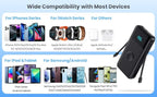 AONIMI Portable Charger 40800mAh Power Bank with 2 Built in Cables and Apple-Watch Charger, 25W PD Fast Charging USB C Battery Pack, 5 Output 2 Input Phone Charger for iPhone 17/16/15,Android