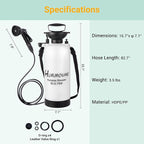 2.1 Gallon (8L) Portable Shower, 10 Spray Modes Pressurized Beach Shower with Nylon Insulated Sleeve, Camping Shower for Travel & Sand Rinse, Surf Shower, Portable Water Sprayer, White