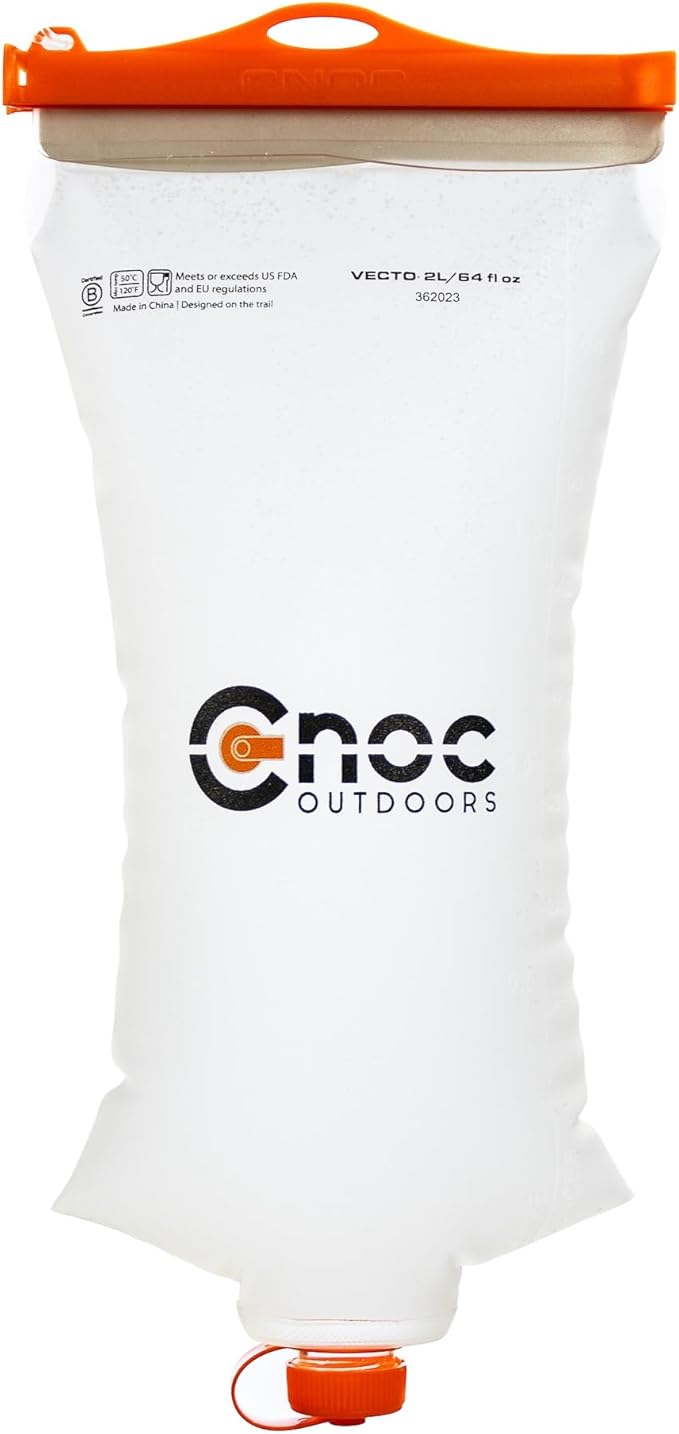 Vecto Water Collection and Filtration Bag (2L, 3L) - 28mm Neck Compatible with Popular Filters - Wide Opening for Easy Water Collection - Lightweight, Compact, Durable Tethered Cap and Slider