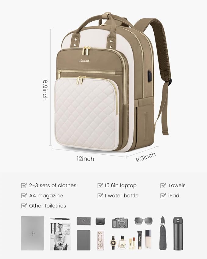 LOVEVOOK Laptop Backpack for Women with Separate Laptop Compartment, 15.6" Water Resistant Lightweight Daypacks for College Travel Work Business, Nurse Teacher Computer Bags
