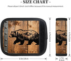 2 Pack Luggage Handle Wrap with Travel Tags - Non-Slip Protective Cover Soft Handle Grips Covers for Suitcase(Forest Bear Wooden)