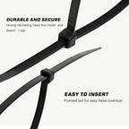 Zip Ties 8 inch, 100 Pack Heavy Duty Black Zip Ties with 80 lbs Tensile Strength, Self-Locking Nylon Cable Ties,Wire Ties for indoor and outdoor use.