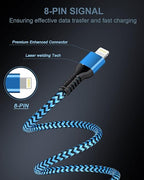 USB to Lightning Cable, 2Pack/10Ft Braided iPhone Charger Cords, Apple Certified Fast Charging Power Wire for iPhone 14 13 Pro Max 12 11 Mini SE 10 XR XS X 8 Plus 7 6 6s, Lightening Cords Quick Charge