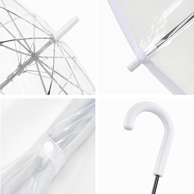 RONIARE Clear Bubble Umbrellas for Rain Large Windproof Dome Umbrella for Weddings,Prom, Graduation and Outdoor Events for Men and Women