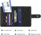 Passport Holder Wallet Cover Personalized Letter A-Z Travel Wallet RFID Blocking Passport Cover Wallet Case for Travel Passport Book Holders for Women and Men, Black-W