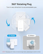 TROND 3 to 2 Prong Adapter, 2 Prong Outlet Adapter with 360° Rotating Plug, 6 AC Outlet Extender, Travel Power Splitter for US to Japan, Plug Extender for Old House Travel Essentials