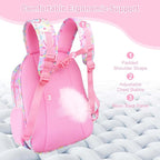 RHCPFOVR Kids Backpack for Girls - Girls Backpack 3-8 Ages Rainbow for Kids 15 Inch School Bookbag for Kindergarten Elementary School Bookbag for Girl 1st 2nd Grade