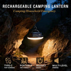 Camping Lights Tent Light 4500 Lumens 45W Rechargeable LED Lantern Magnetic Hanging, Portable USB Outdoor Canopy, Emergency Lights for Home, Lanterns for Power Outages, Ice Shanty Lights--12000mAh