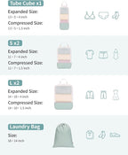 Narwey 6 Set/5 Set Compression Packing Cubes for Travel Kids Women Carry on, Packing Organizers Bag for Backpack Luggage Suitcase Duffle Bags
