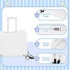 smilesun 20" Ride-On Travel Suitcase for Kids, Cute Ear Toddler Carry on Luggage with Spinner Wheels, Children Rolling Trolly Luggage with Combination Lock (Matte White with Rope)