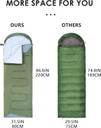 Sleeping Bags for Adults Backpacking Lightweight Waterproof- Cold Weather Sleeping Bag for Girls Boys Mens for Warm Camping Hiking Outdoor Travel Hunting with Compression Bags