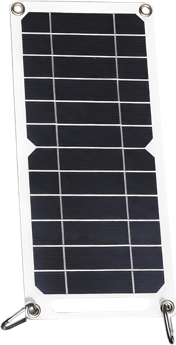 Solar Panel Charger for Cell Phones, 6W Portable & Flexible, Outdoor USB Charger, 11.8 X 5.7 X 1.2 in, Carabiners Included for Camping & Hiking Activities