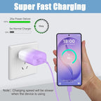 25W Super Fast Charging Cord Type C Block &10Ft USB C Android Phone Charger Cable for Samsung Galaxy S26 Ultra/S26/S26+/S25 Ultra/S25/24 Ultra/S24/S23 Ultra/S22 Ultra//Note 20/10,Purple Gradient
